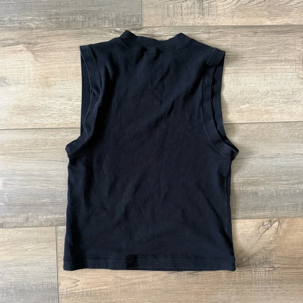 Skims cotton jersey mock neck tank in soot - Picture 4 of 4